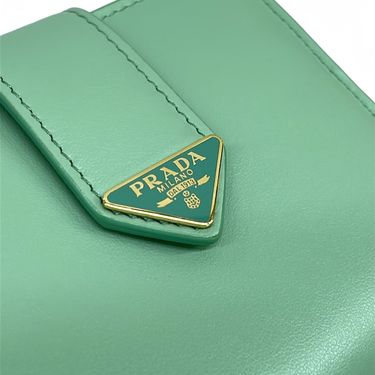 Prada Bifold Wallet Light Green Leather — view 8