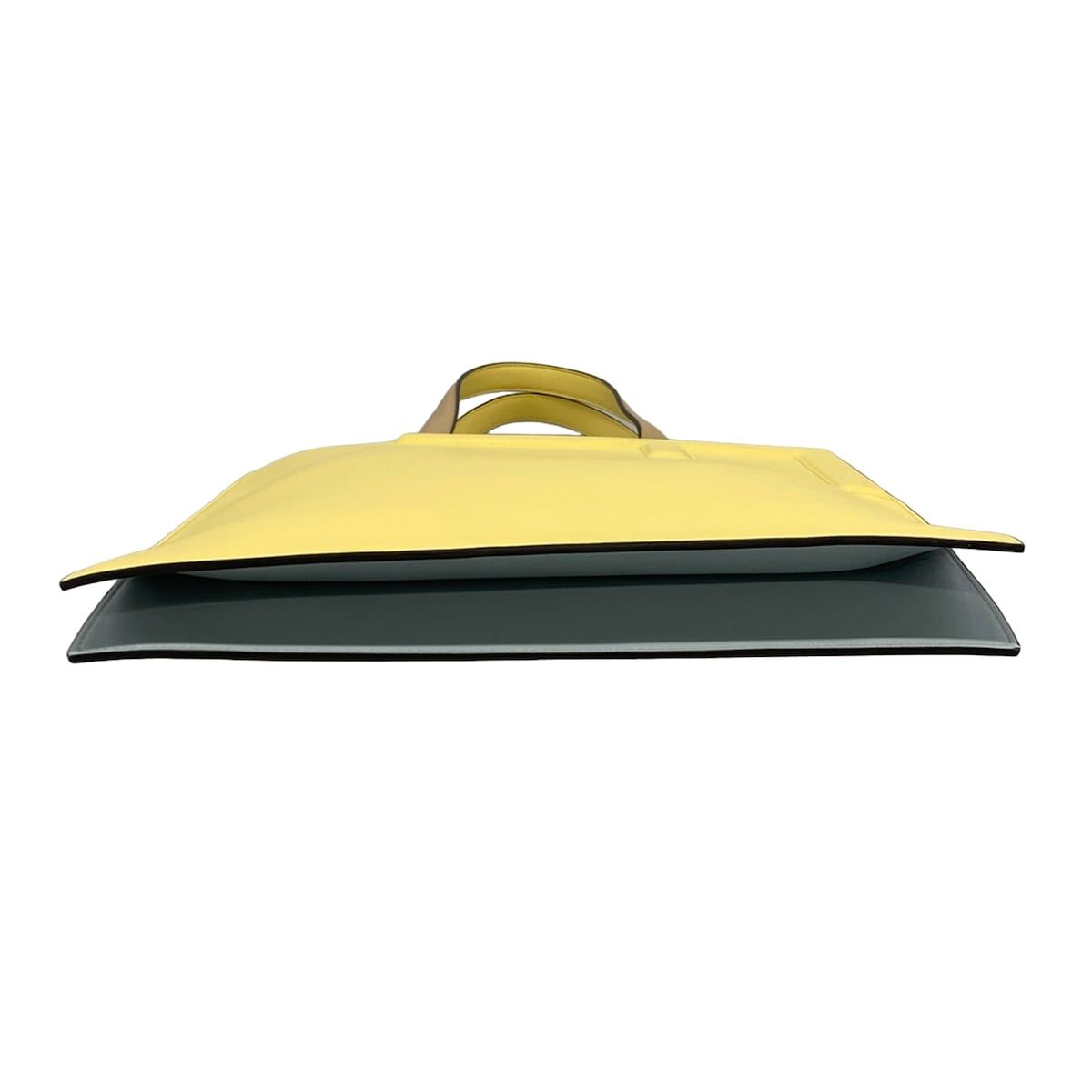 Fendi Tote Flip Logo Beige Yellow Leather — view 5