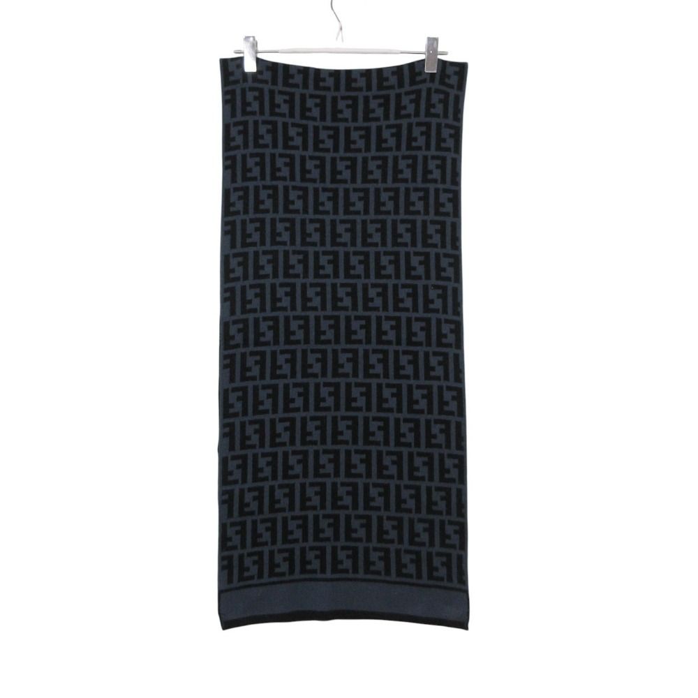 Fendi Scarf Zucca Pattern Monogram Shawl All Over Navy — view 2