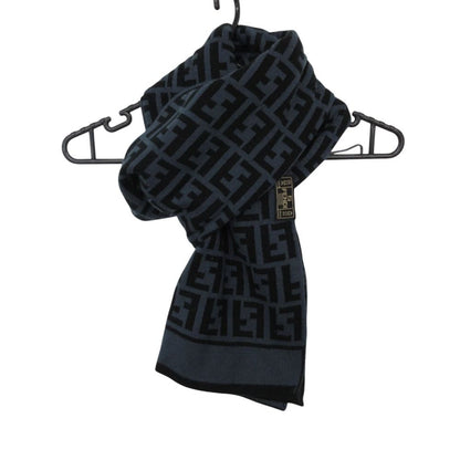 Fendi Scarf Zucca Pattern Monogram Shawl All Over Navy — view 5