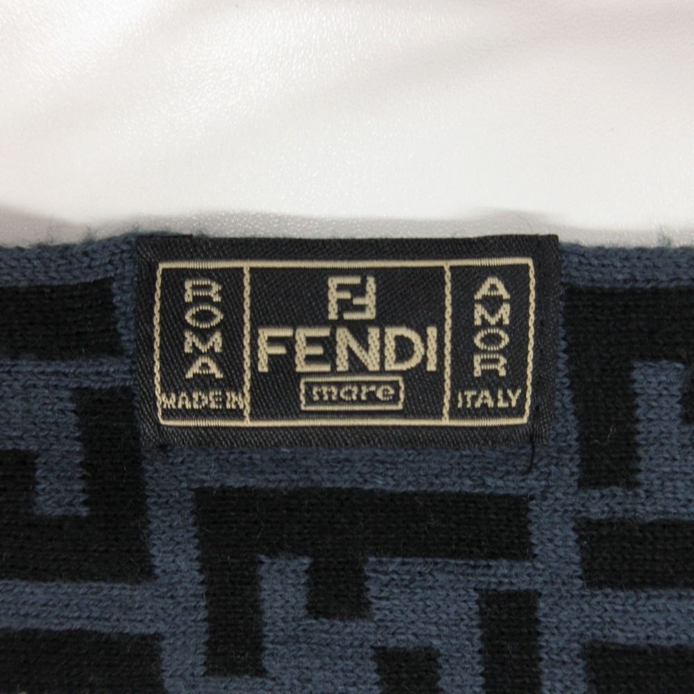 Fendi Scarf Zucca Pattern Monogram Shawl All Over Navy — view 7