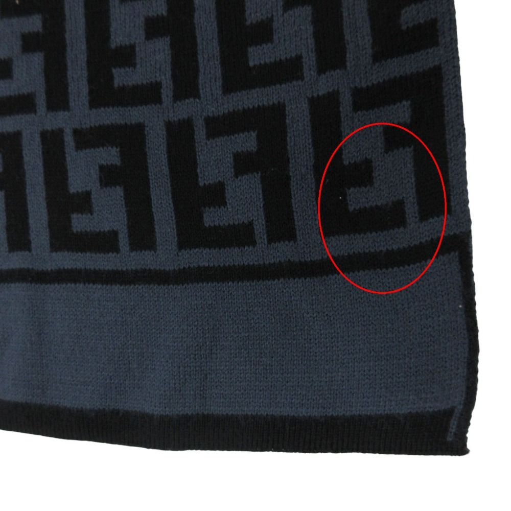 Fendi Scarf Zucca Pattern Monogram Shawl All Over Navy — view 6