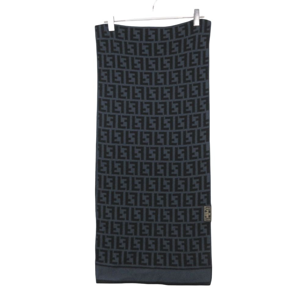 Fendi Scarf Zucca Pattern Monogram Shawl All Over Navy