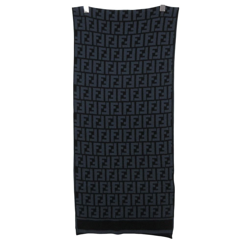 Fendi Scarf Zucca Pattern Monogram Shawl All Over Navy — view 4