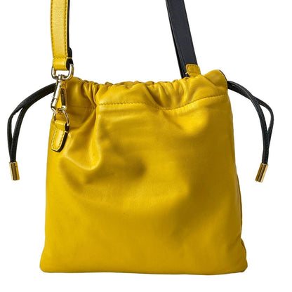 Fendi Shoulder Bag Slim Clutch Dark Yellow Strap Removable Leather — view 3