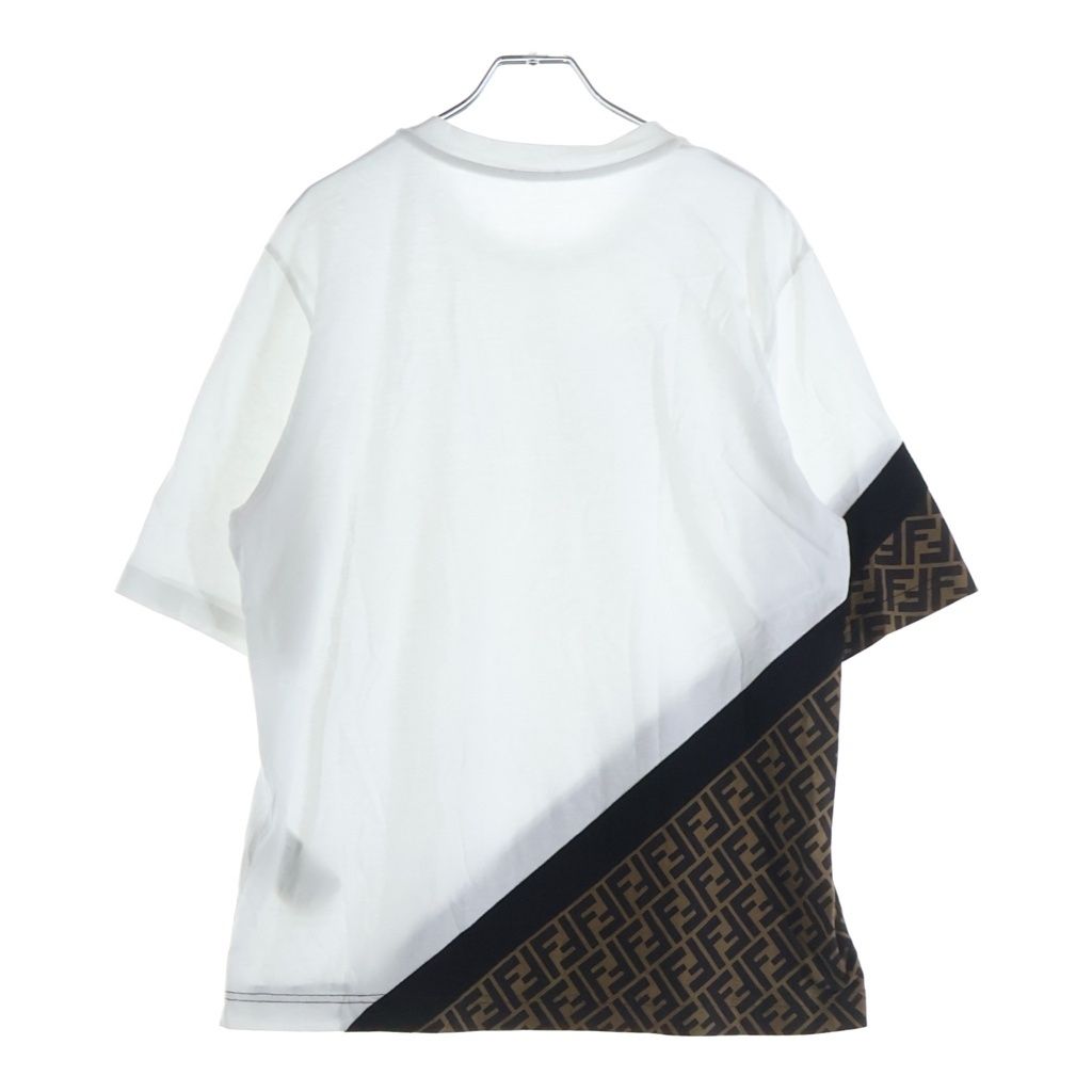 Fendi Zucca Logo All Over Pattern Kuru Neckshort Sleeve T-Shirt White Brown — view 2