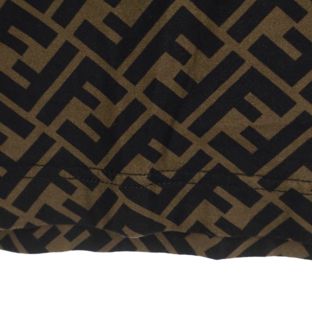 Fendi Zucca Logo All Over Pattern Kuru Neckshort Sleeve T-Shirt White Brown — view 5