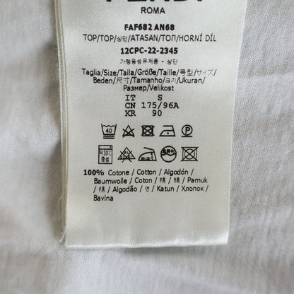 Fendi Zucca Logo All Over Pattern Kuru Neckshort Sleeve T-Shirt White Brown — view 7