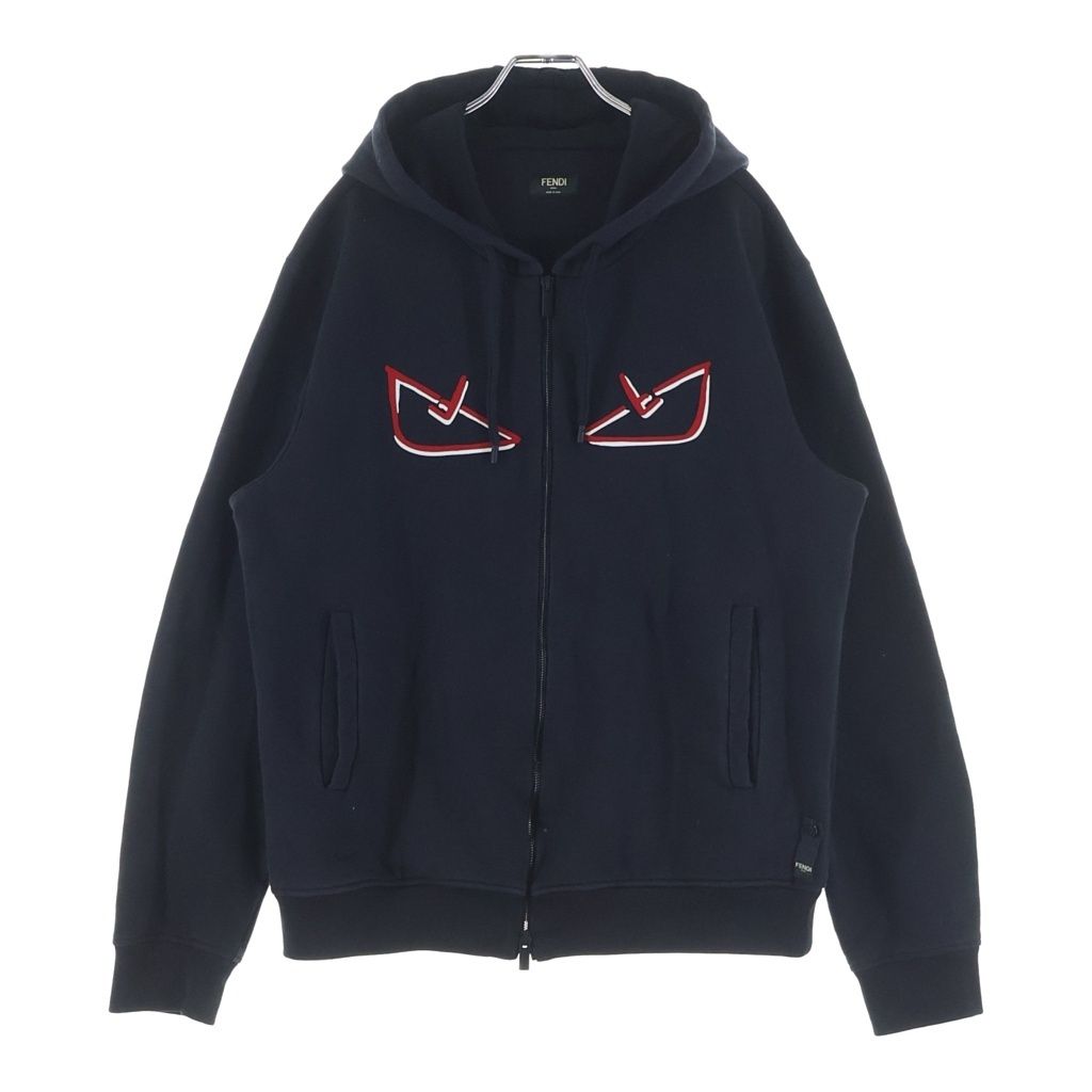 Fendi Montstar Cotton Zip di Hoodie L Black