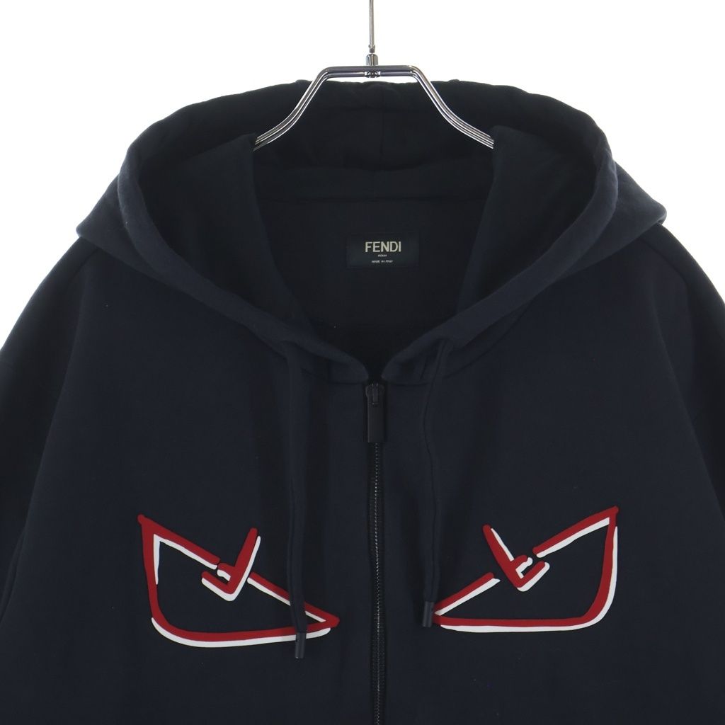 Fendi Montstar Cotton Zip di Hoodie L Black — view 3