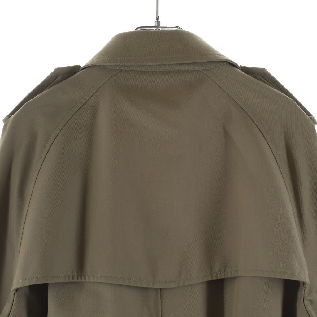 Celine Cotton with Belt Classic Trench Coat Double Button Longcoat 50 Beige — view 4