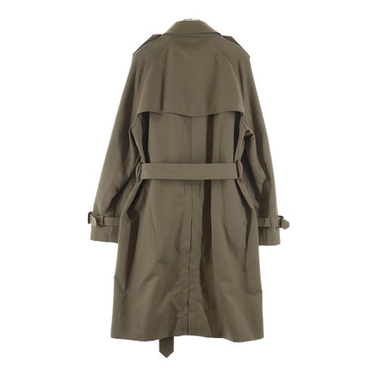 Celine Cotton with Belt Classic Trench Coat Double Button Longcoat 50 Beige — view 2