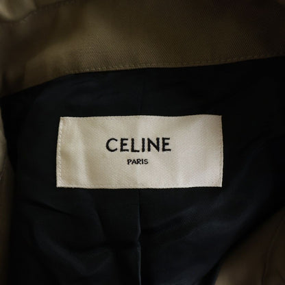 Celine Cotton with Belt Classic Trench Coat Double Button Longcoat 50 Beige — view 7