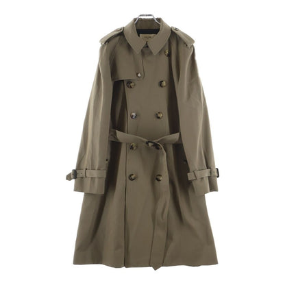 Celine Cotton with Belt Classic Trench Coat Double Button Longcoat 50 Beige