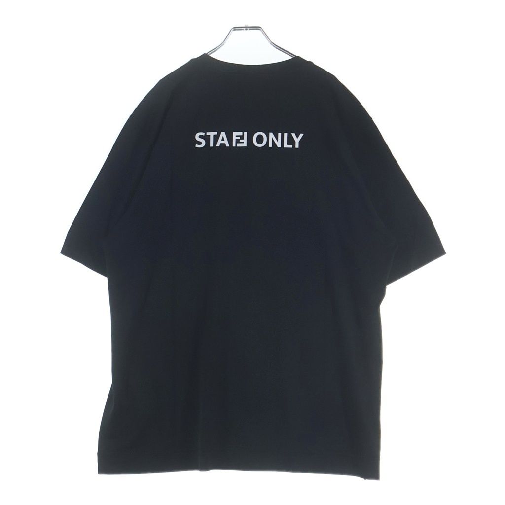 Fendi Staff Only on Backprint T-Shirt Short Sleevekuru Neckcut and Sew Black