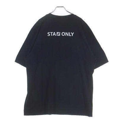 Fendi Staff Only on Backprint T-Shirt Short Sleevekuru Neckcut and Sew Black
