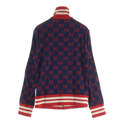 Gucci GG Jacquard Cotton Jacket All Over Pattern Track Jacket Navy — view 2
