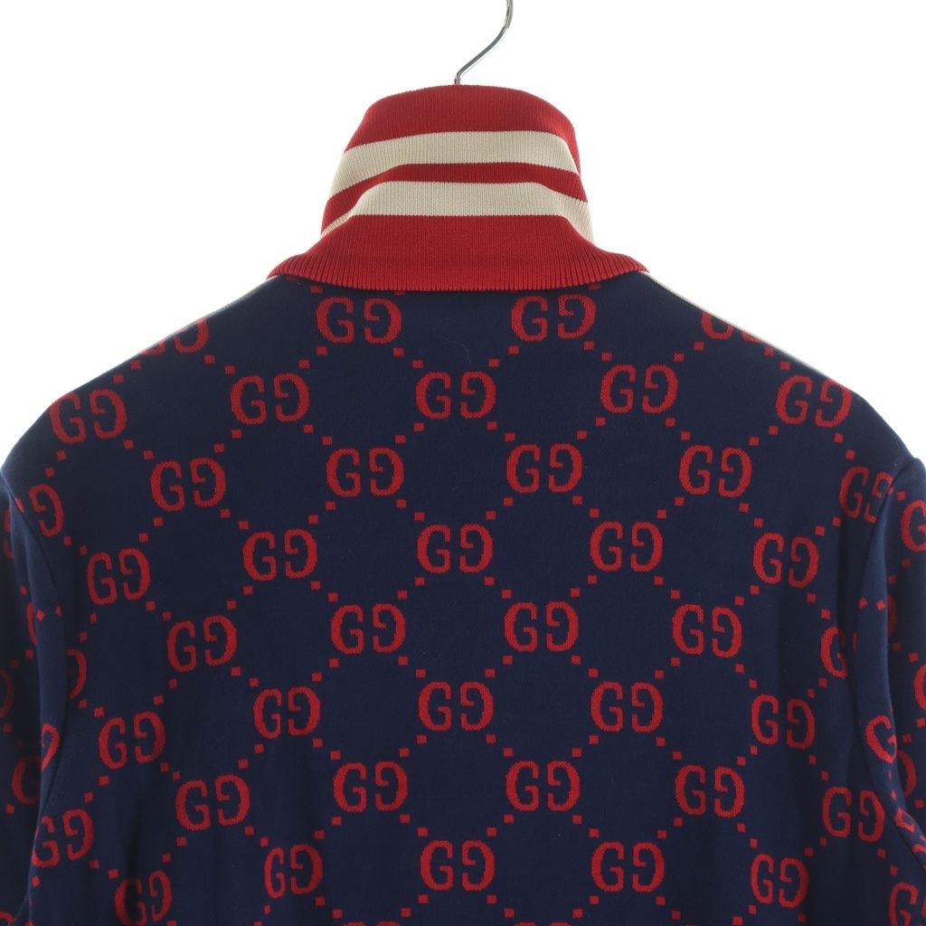 Gucci GG Jacquard Cotton Jacket All Over Pattern Track Jacket Navy — view 4