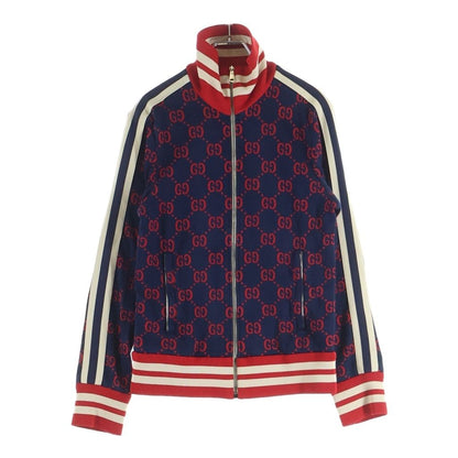 Gucci GG Jacquard Cotton Jacket All Over Pattern Track Jacket Navy