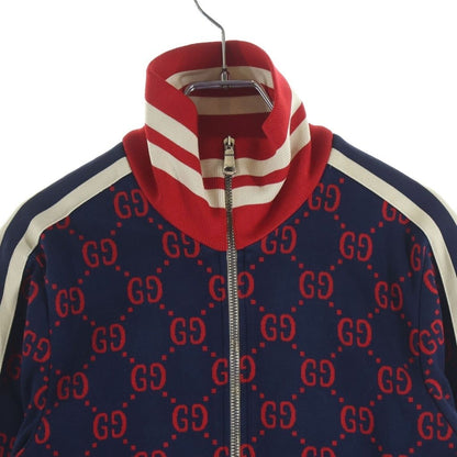 Gucci GG Jacquard Cotton Jacket All Over Pattern Track Jacket Navy — view 3