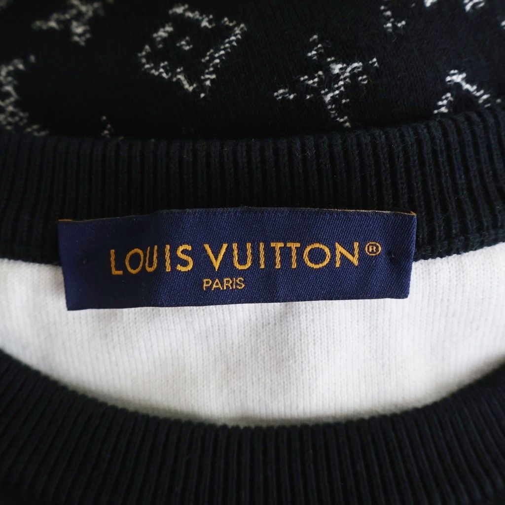 Louis Vuitton LV SE Monogram Gradient Crew Neck Cotton Knit Sweater Black — view 6
