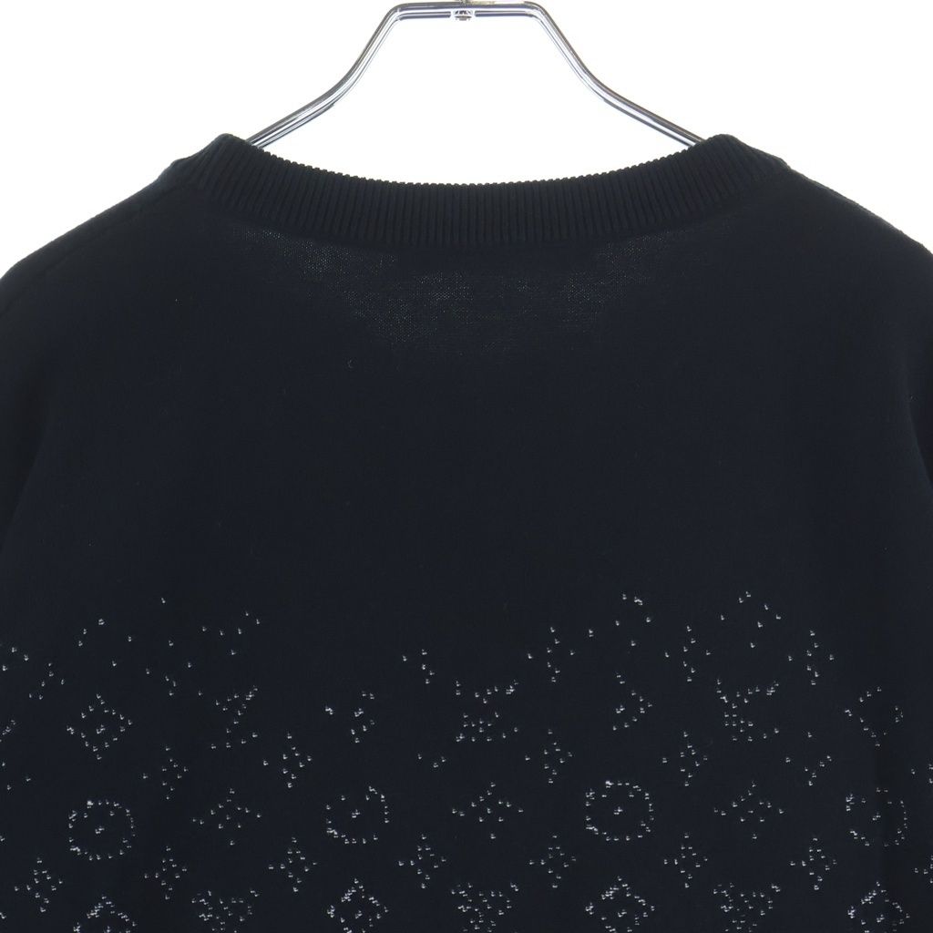 Louis Vuitton LV SE Monogram Gradient Crew Neck Cotton Knit Sweater Black — view 4