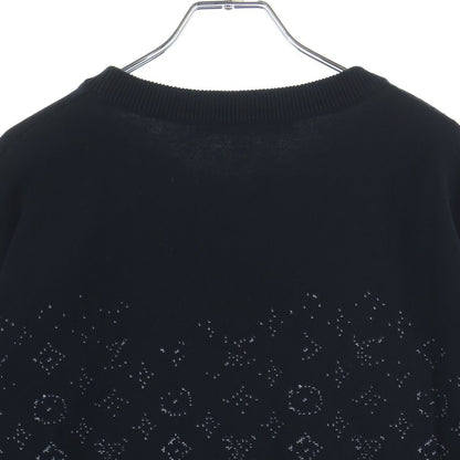 Louis Vuitton LV SE Monogram Gradient Crew Neck Cotton Knit Sweater Black — view 4