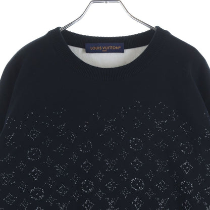 Louis Vuitton LV SE Monogram Gradient Crew Neck Cotton Knit Sweater Black — view 3