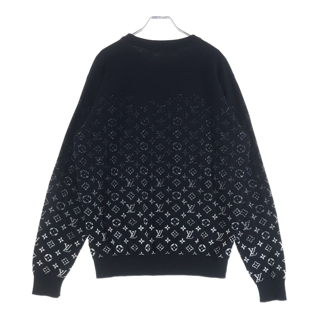 Louis Vuitton LV SE Monogram Gradient Crew Neck Cotton Knit Sweater Black — view 2