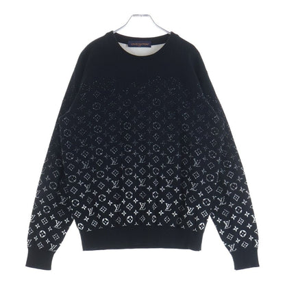 Louis Vuitton LV SE Monogram Gradient Crew Neck Cotton Knit Sweater Black