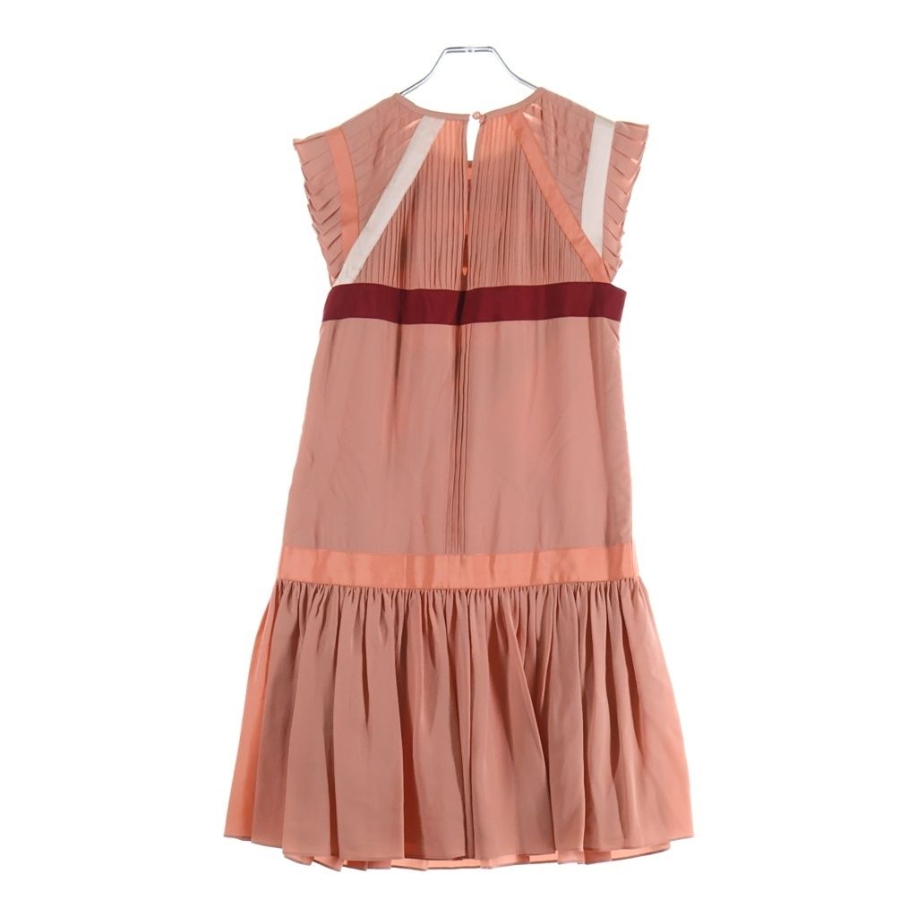 Fendi Silk Puri Contrast Short Sleeve Dress 36 Pink — view 2