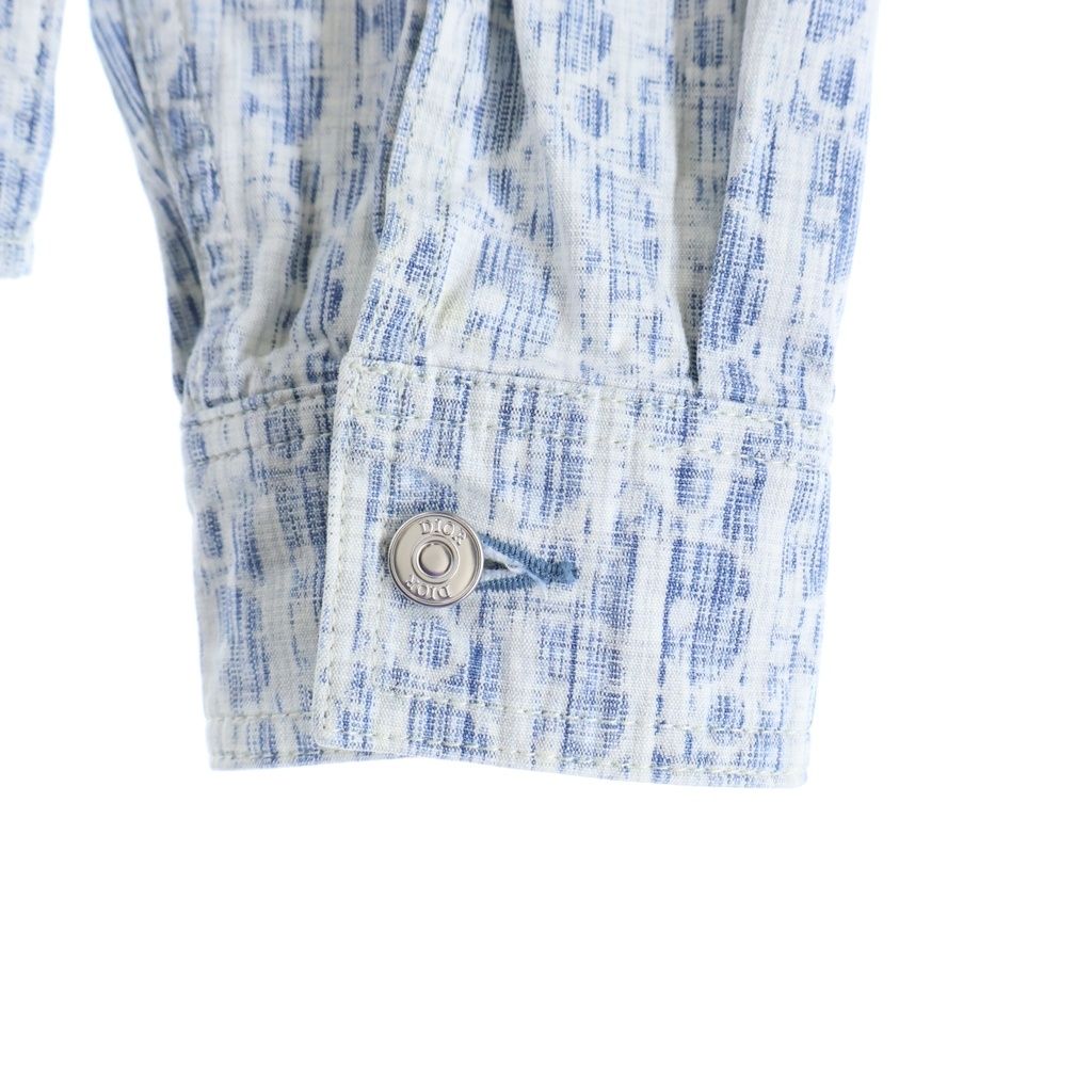 Dior Oblique Cotton Denim Jacket Long Sleeve Shirt 39 Blue — view 4