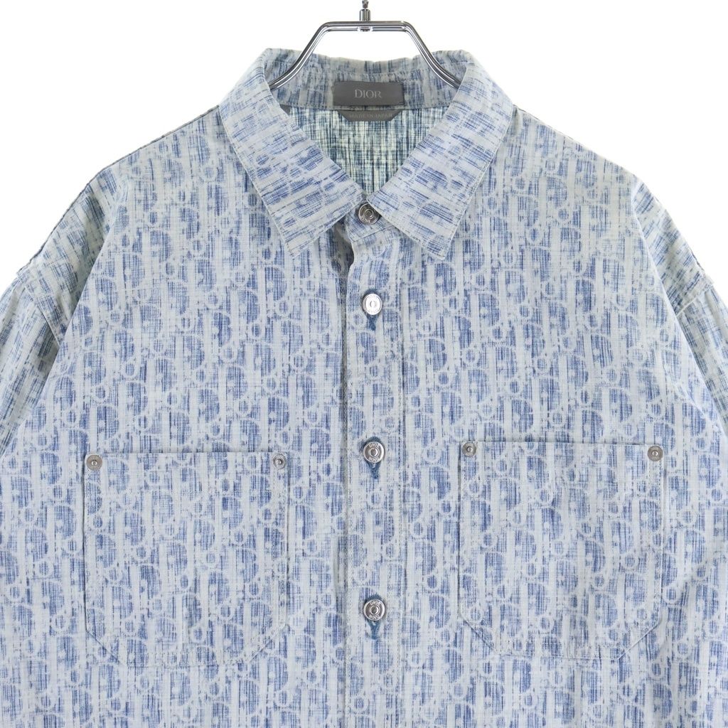 Dior Oblique Cotton Denim Jacket Long Sleeve Shirt 39 Blue — view 3