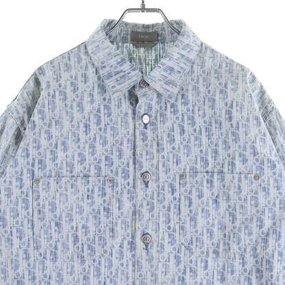 Dior Oblique Cotton Denim Jacket Long Sleeve Shirt 39 Blue — view 3