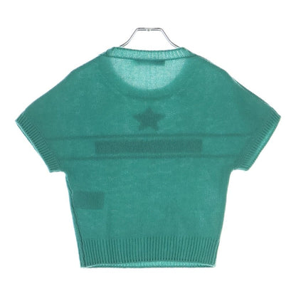 Dior Logo Signature Cashmere Short Sleeveknit Shaw Tosuri Bud Sweater Green — view 2