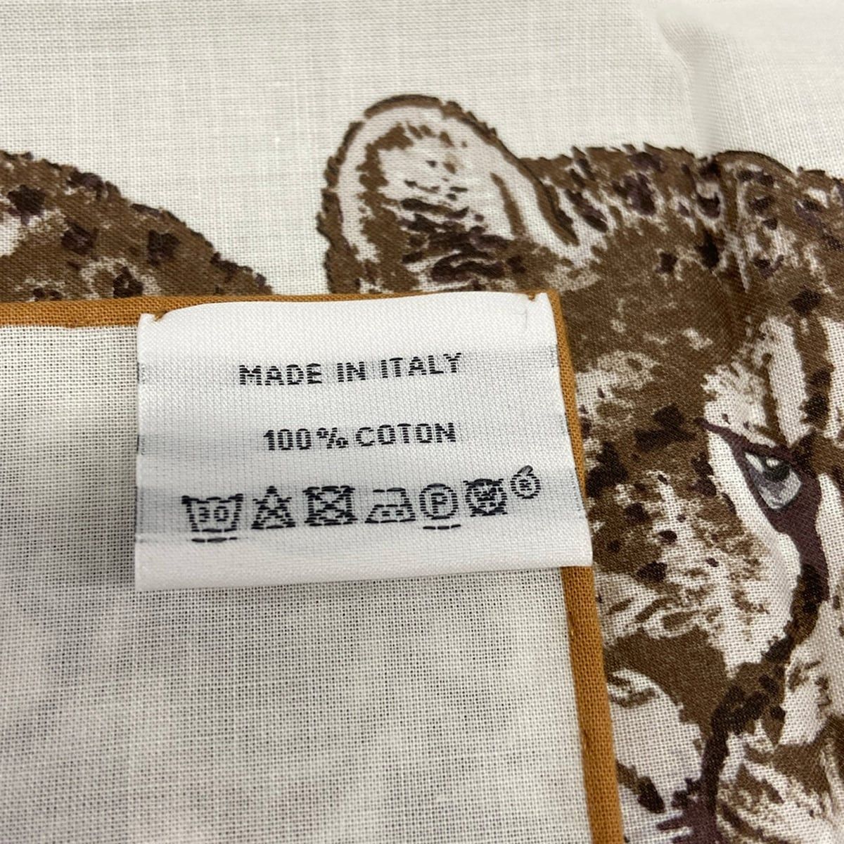 Hermes Scarf Carre 80 White Dark Brown Multi Guepards Cheetah — view 4