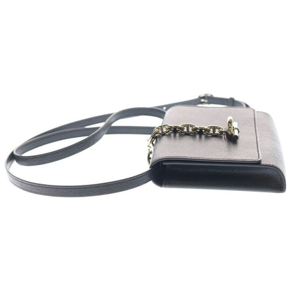 Hermes Chaine D'ancre Compact Wallet Bi Foldwallet Shoulder Bag Black Chevrumizo — view 3