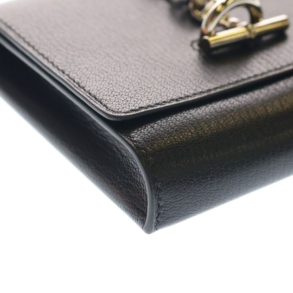 Hermes Chaine D'ancre Compact Wallet Bi Foldwallet Shoulder Bag Black Chevrumizo — view 5