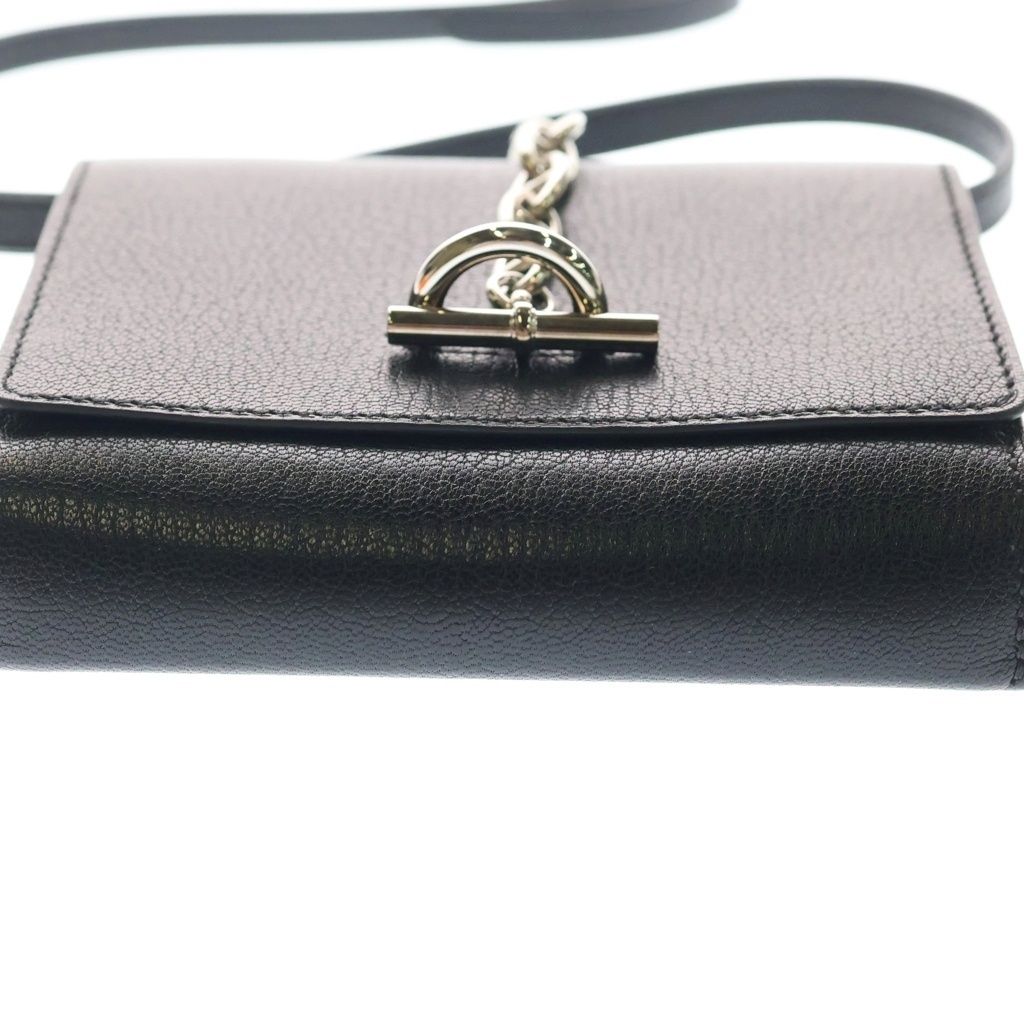 Hermes Chaine D'ancre Compact Wallet Bi Foldwallet Shoulder Bag Black Chevrumizo — view 4