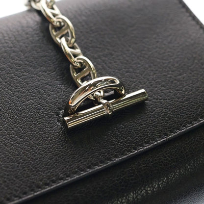 Hermes Chaine D'ancre Compact Wallet Bi Foldwallet Shoulder Bag Black Chevrumizo — view 6