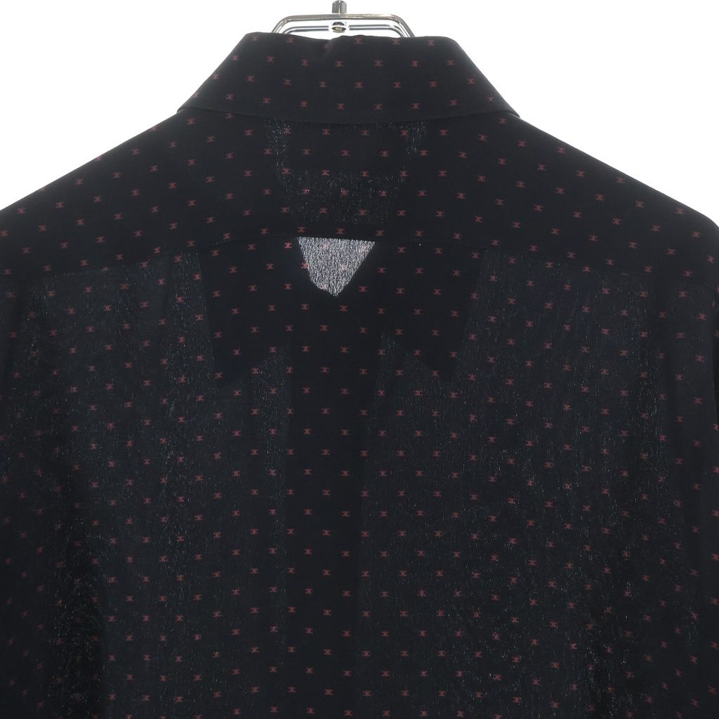 Celine Triomphe All Over Pattern Silk Long Sleeve Shirt 37 Black — view 4