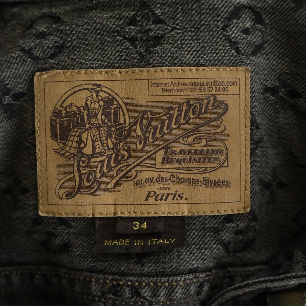 Louis Vuitton Monogram Cotton Short Sleeve Denim Jacket 34 Black — view 6