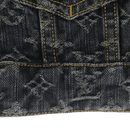 Louis Vuitton Monogram Cotton Short Sleeve Denim Jacket 34 Black — view 5