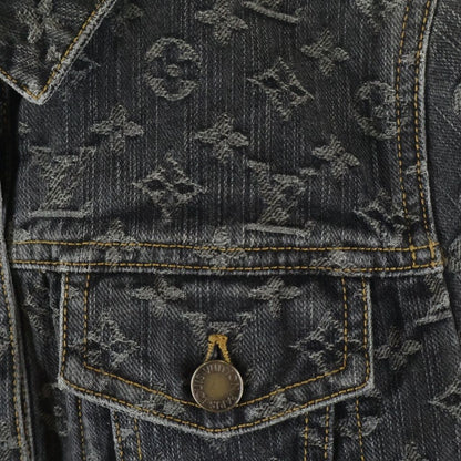Louis Vuitton Monogram Cotton Short Sleeve Denim Jacket 34 Black — view 4