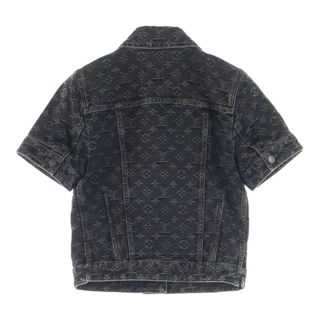 Louis Vuitton Monogram Cotton Short Sleeve Denim Jacket 34 Black — view 2