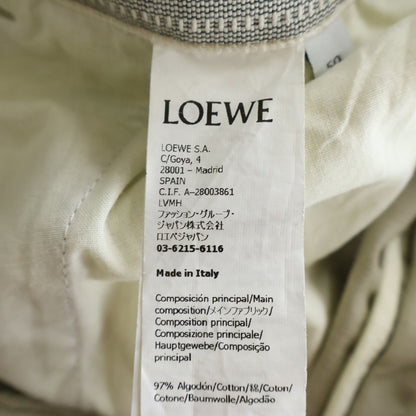 Loewe Anagram Wide Pants Drawstring Cotton Button Beige — view 8