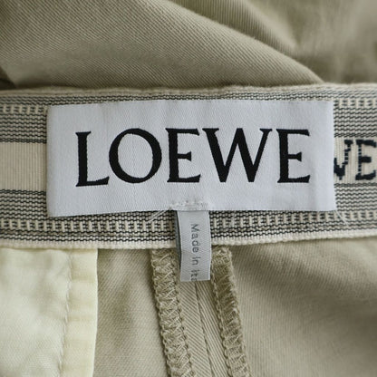 Loewe Anagram Wide Pants Drawstring Cotton Button Beige — view 7
