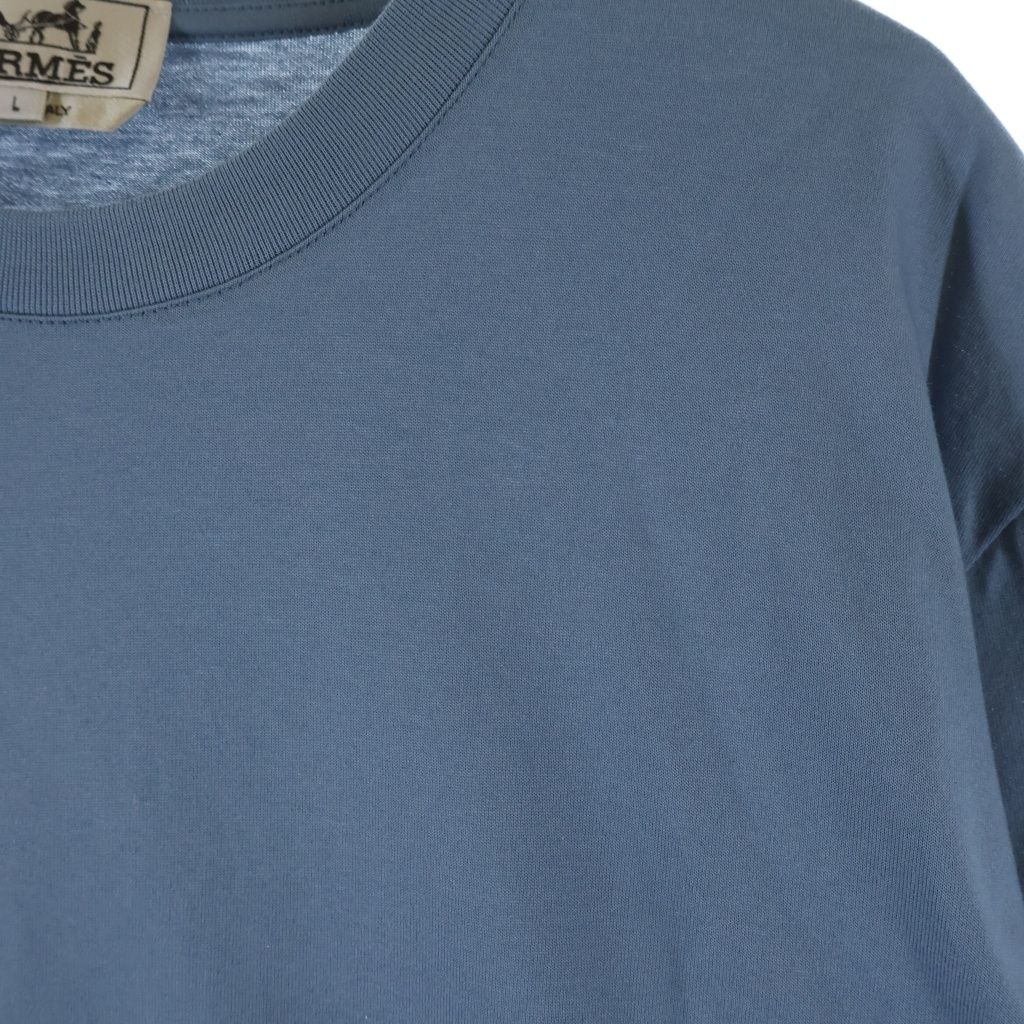 Hermes Short Sleeve Kuru Neck T-Shirt Blue — view 4
