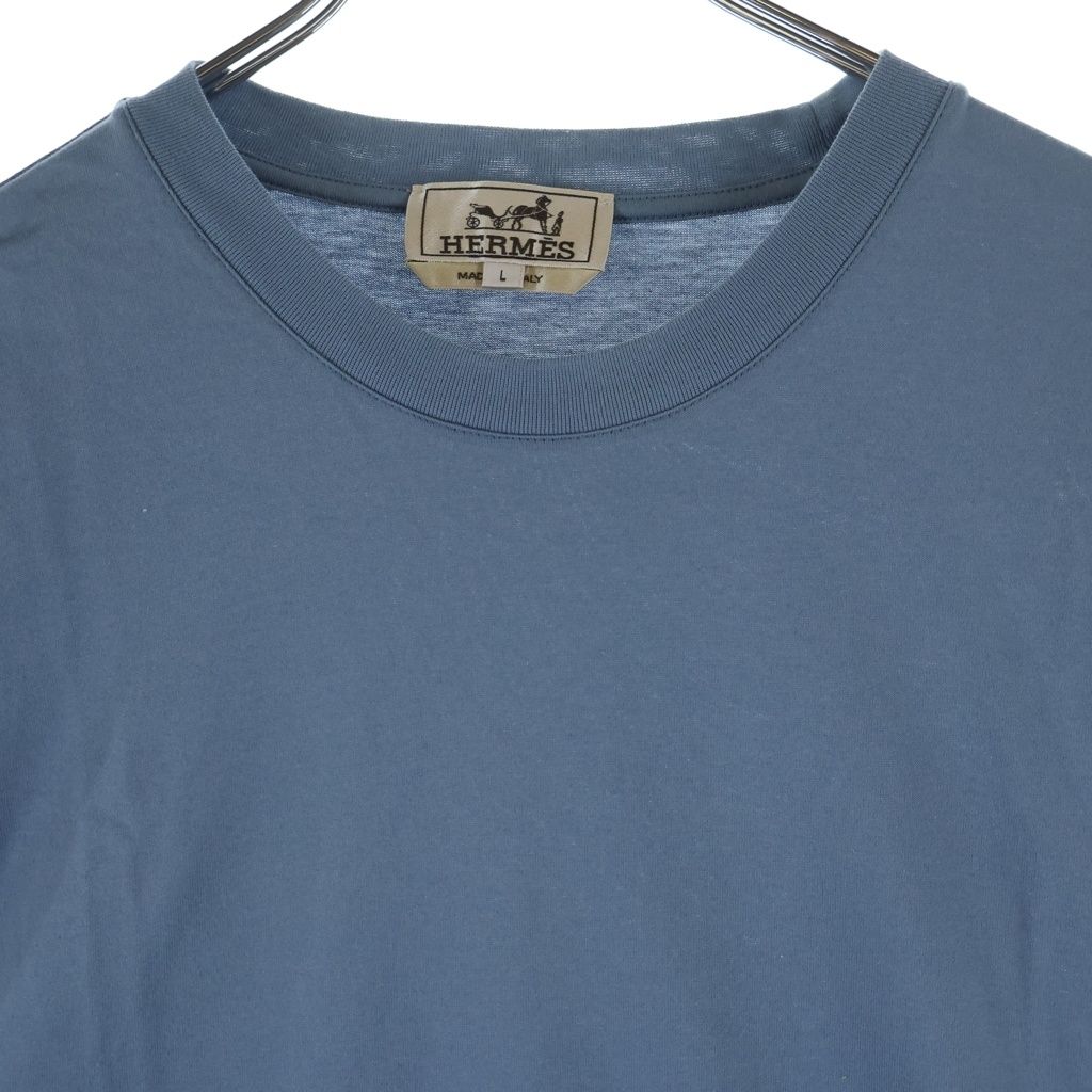 Hermes Short Sleeve Kuru Neck T-Shirt Blue — view 3