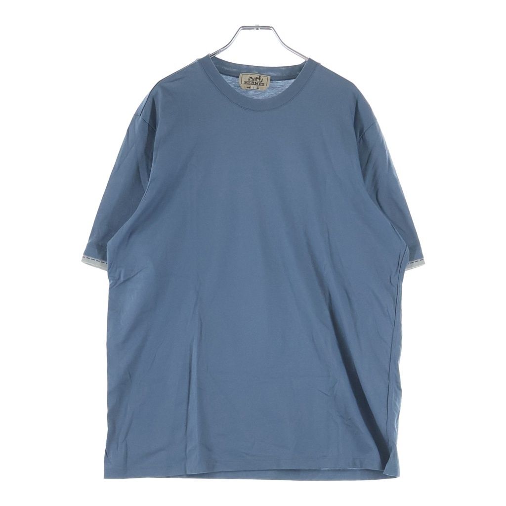 Hermes Short Sleeve Kuru Neck T-Shirt Blue